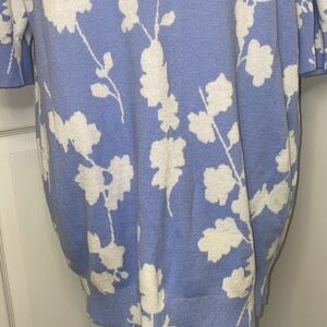 Ann Taylor Floral Short Sleeve Sweater size L